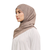 Geometria Sphere Printed Chiffon Scarf in Wheat Brown